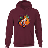 Clown Fish AS Colour Stencil - Pocket Hoodie Sweatshirt