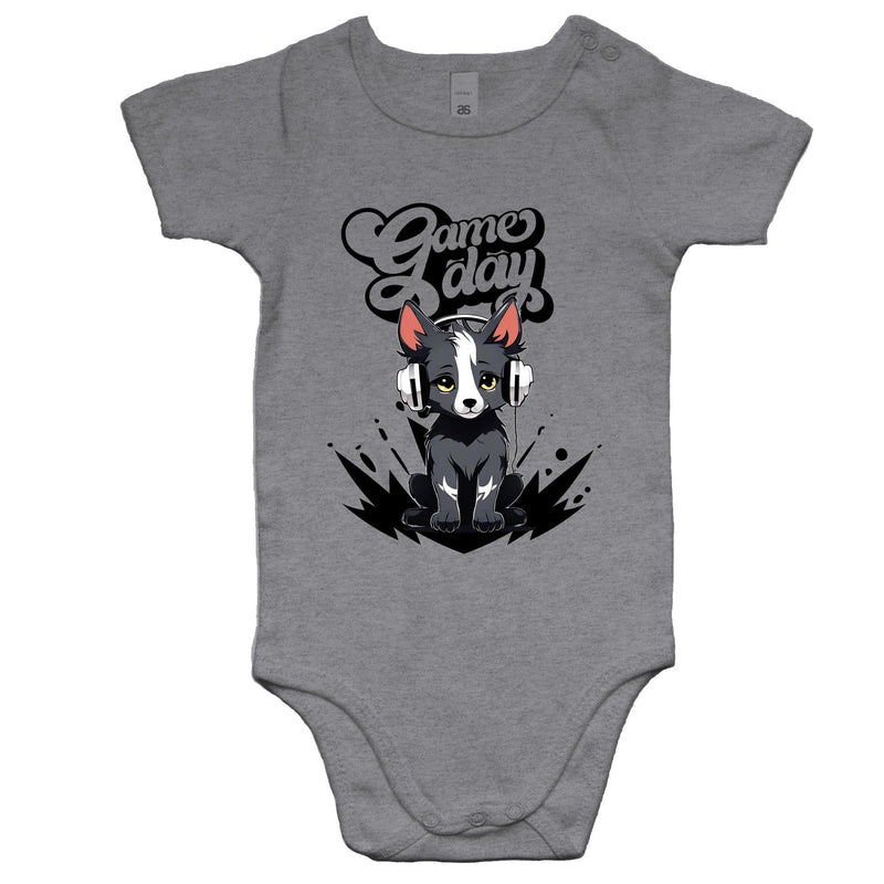 Game Day Pup AS Colour Mini Me - Baby Onesie Romper Ogo Merch