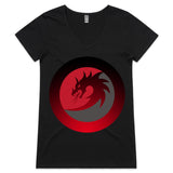 Dragon Shadow AS Colour Bevel Womens VNeck TShirt