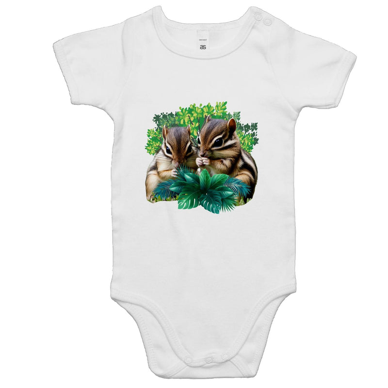 Cute Chipmunks AS Colour Mini Me - Baby Onesie Romper Ogo Merch