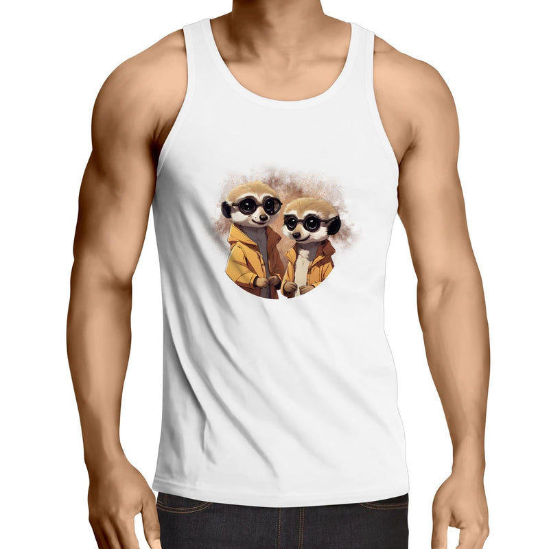 Meerkats in Jackets AS Colour Lowdown - Mens Singlet Top Ogo Merch