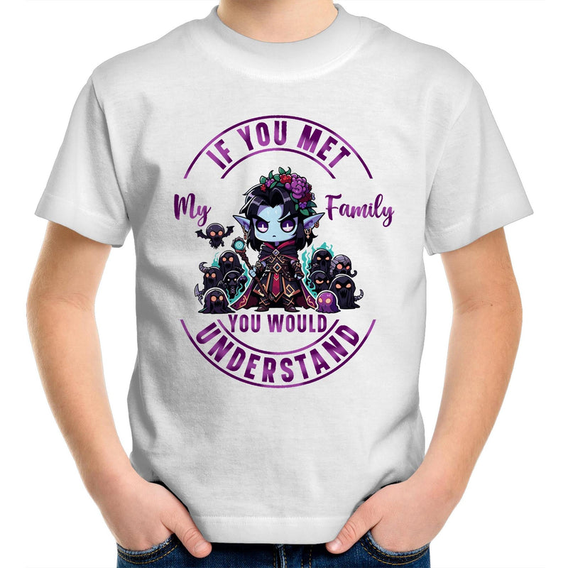 Meet my Family Angry Girl AS Colour Kids Youth T-Shirt Ogo Merch