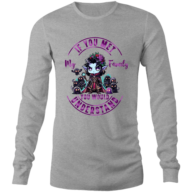 Meet my Family Angry Girl AS Colour Base - Mens Long Sleeve T-Shirt Ogo Merch