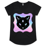 Psychic Cat AS Colour Mali Womens Scoop Neck TShirt