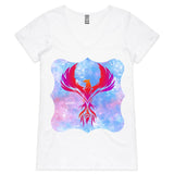 Red Phoenix AS Colour Bevel Womens VNeck TShirt