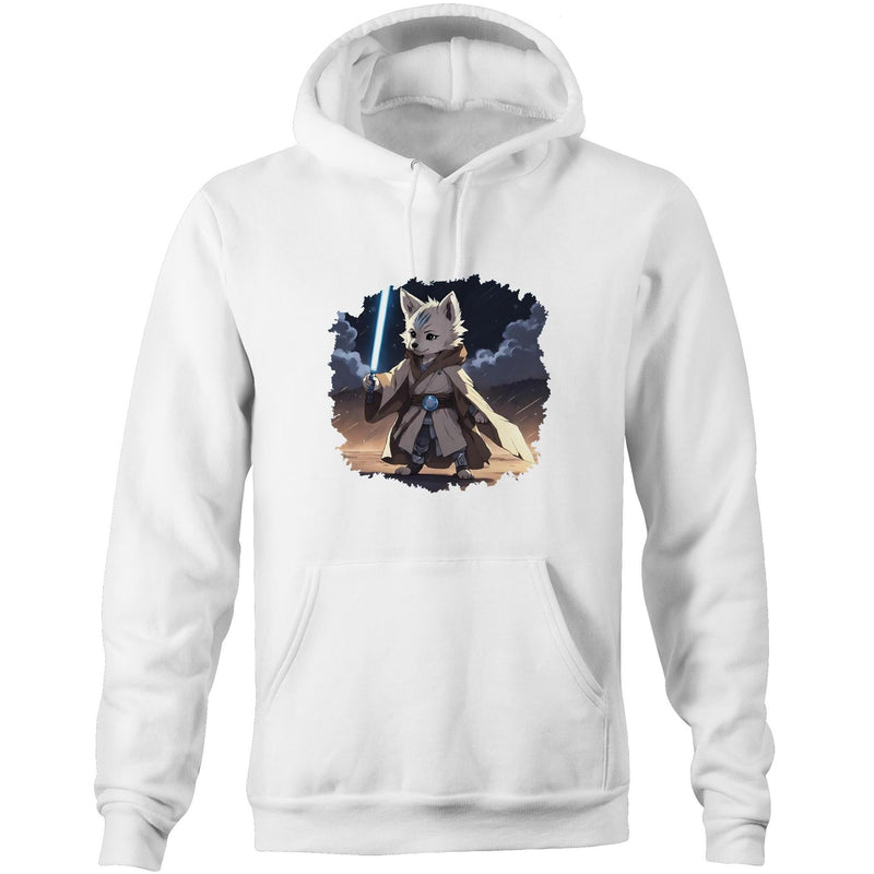 Wolf with Lightsaber AS Colour Stencil Pocket Hoodie Sweatshirt Ogo Merch