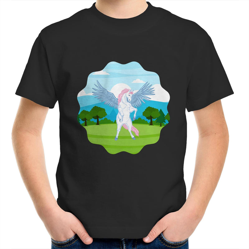 Colourful Pegasus AS Colour Kids Youth T-Shirt Ogo Merch