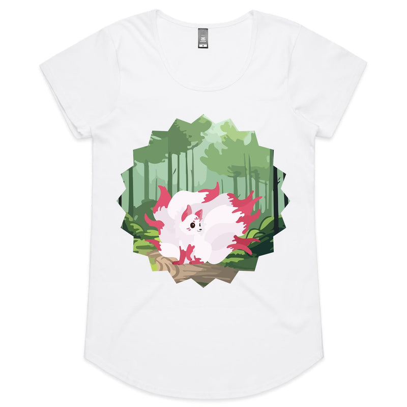 Forest Nine Tailed Fox Womens Scoop Neck TShirt Ogo Merch