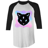 Psychic Cat AS Colour Raglan 3/4 Sleeve TShirt