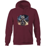 Wolf with Lightsaber AS Colour Stencil Pocket Hoodie Sweatshirt