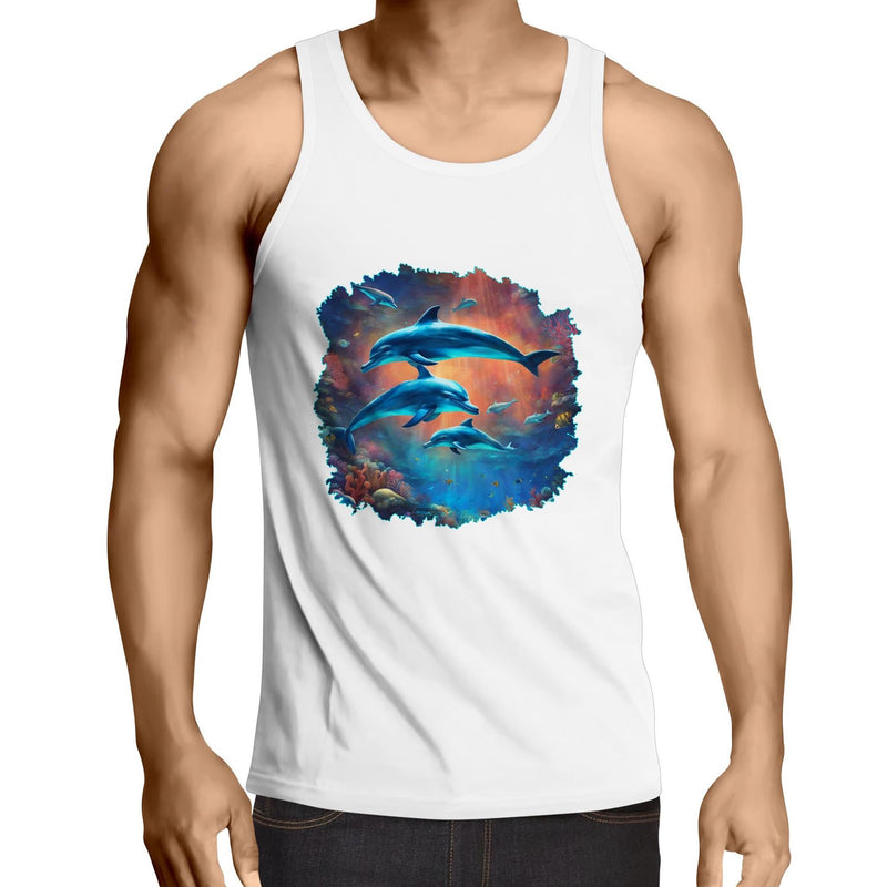 Dolphins AS Colour Lowdown - Mens Singlet Top Ogo Merch