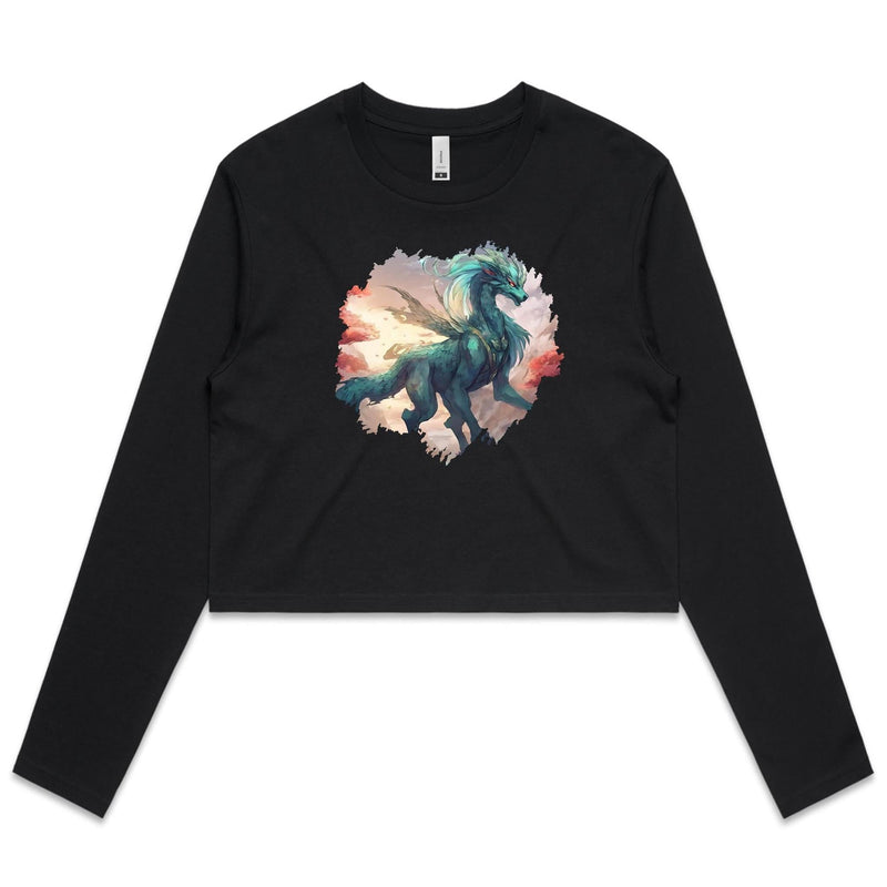 Beautiful Dragon AS Colour Women's Long Sleeve Crop Tee Ogo Merch