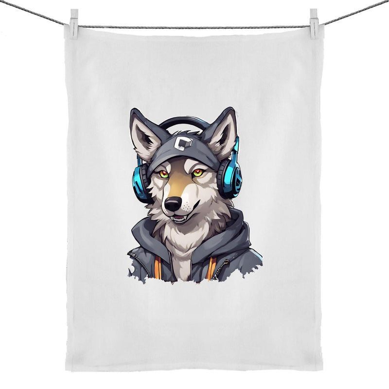 Gaming Wolf 50% Linen 50% Cotton Tea Towel Ogo Merch