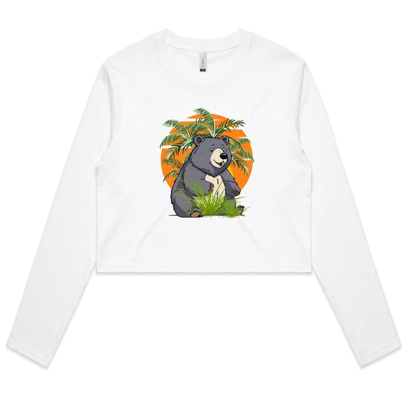Bear AS Colour - Women's Long Sleeve Crop Tee Ogo Merch