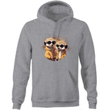 Meerkats in Jackets AS Colour Stencil - Pocket Hoodie Sweatshirt