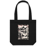 Wolf and Flowers AS Colour Carrie Canvas Tote Bag