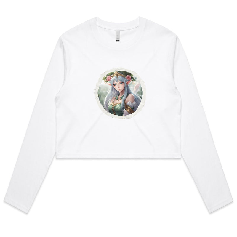 Framed Elf AS Colour - Women's Long Sleeve Crop Tee Ogo Merch