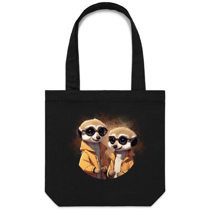 Meerkats in Jackets AS Colour - Carrie - Canvas Tote Bag Ogo Merch