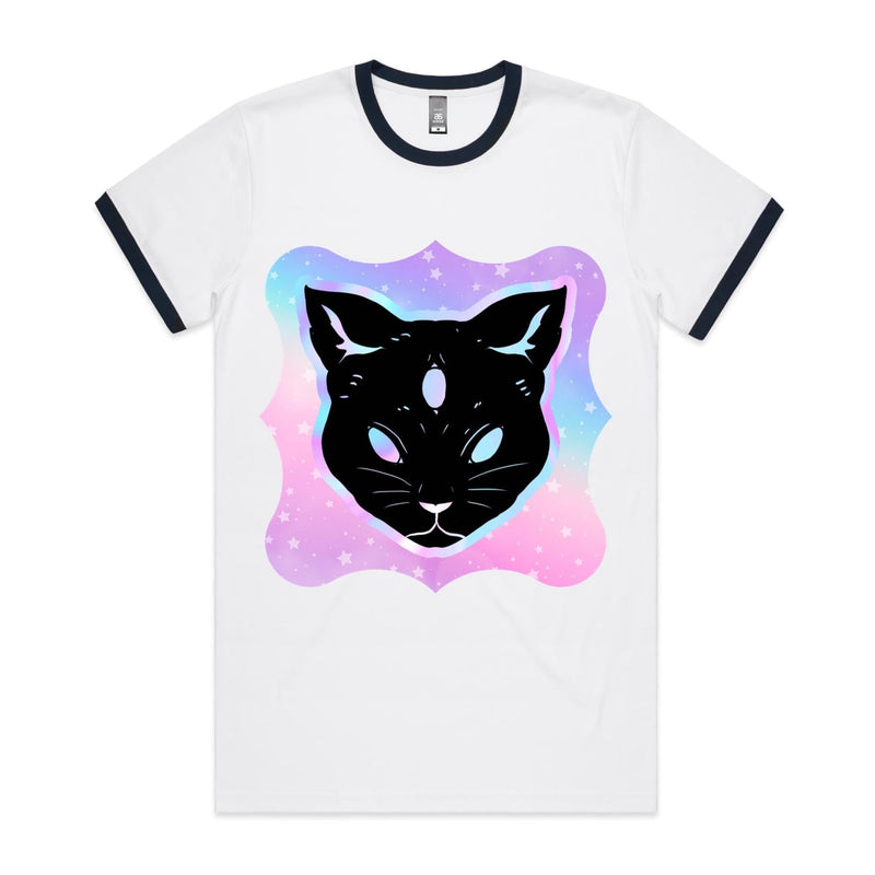 Psychic Cat AS Colour Staple Ringer Tee Ogo Merch
