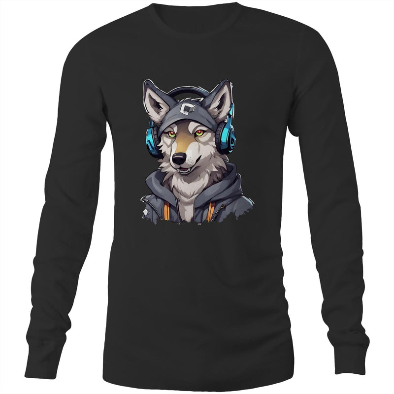 Gaming Wolf AS Colour Base Mens Long Sleeve TShirt Ogo Merch