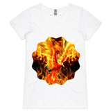 Flaming Phoenix AS Colour Bevel Womens Vneck Tshirt