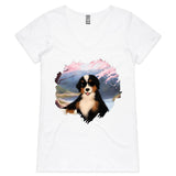 Cool Dog AS Colour Bevel Womens Vneck Tshirt