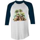 Beach Chipmunks AS Colour Raglan - 3/4 Sleeve T-Shirt