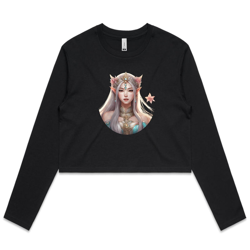 Mythical Elf AS Colour - Women's Long Sleeve Crop Tee Ogo Merch