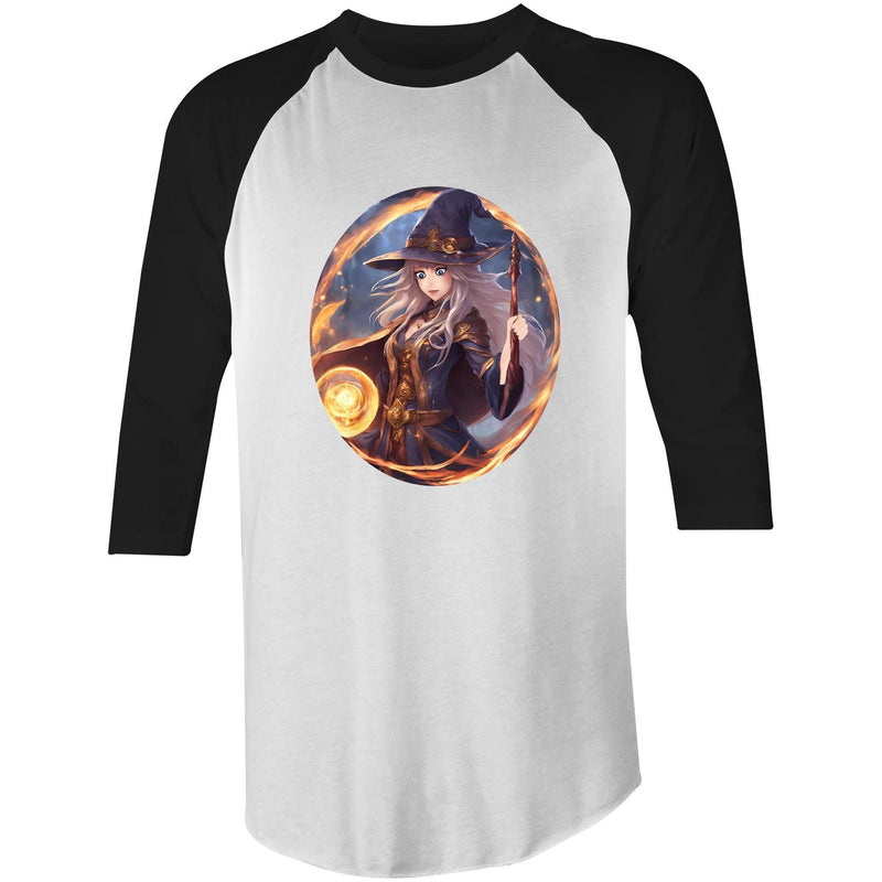 Flame Witch AS Colour Raglan - 3/4 Sleeve T-Shirt Ogo Merch