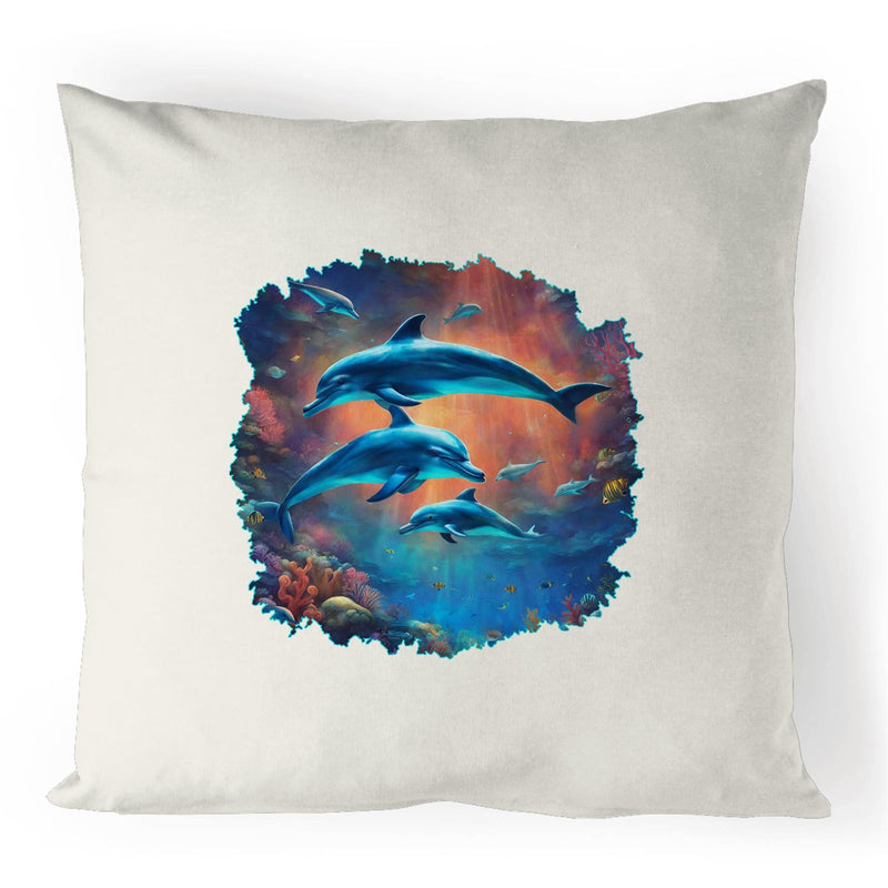Dolphins 100% Linen Cushion Cover Ogo Merch
