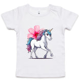 Unicorn and Flower AS Colour - Infant Wee Tee