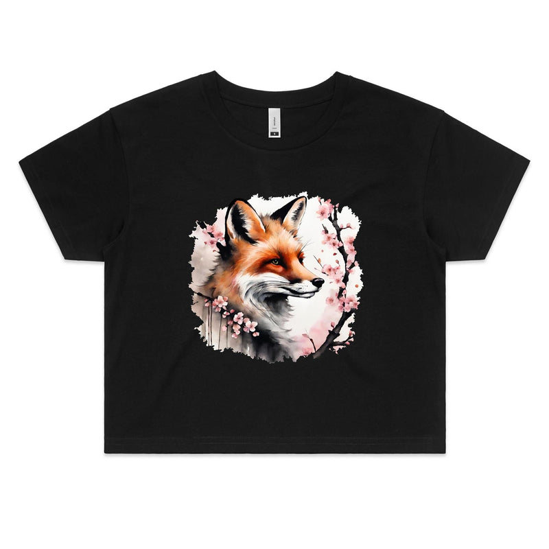 Fox and Tree AS Colour - Women's Crop Tee Ogo Merch
