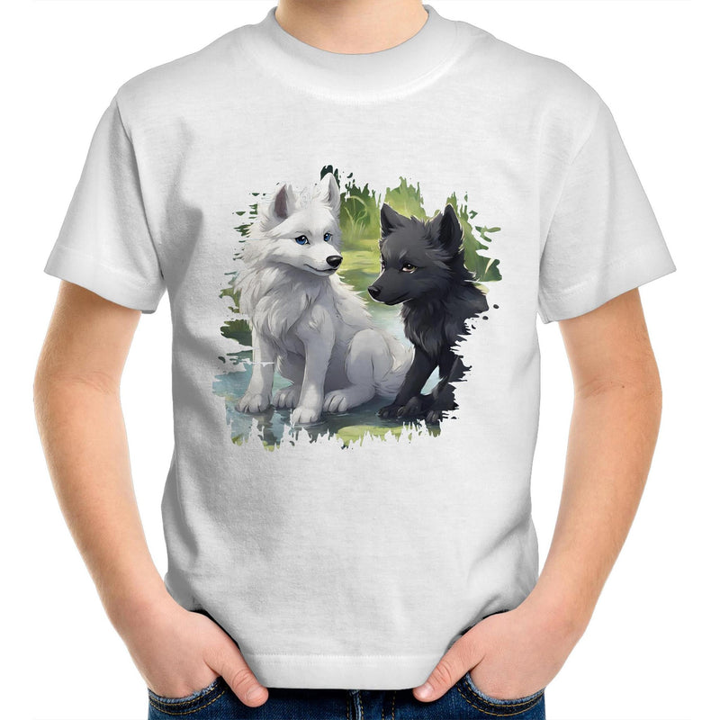 Two Wolves AS Colour Kids Youth T-Shirt Ogo Merch