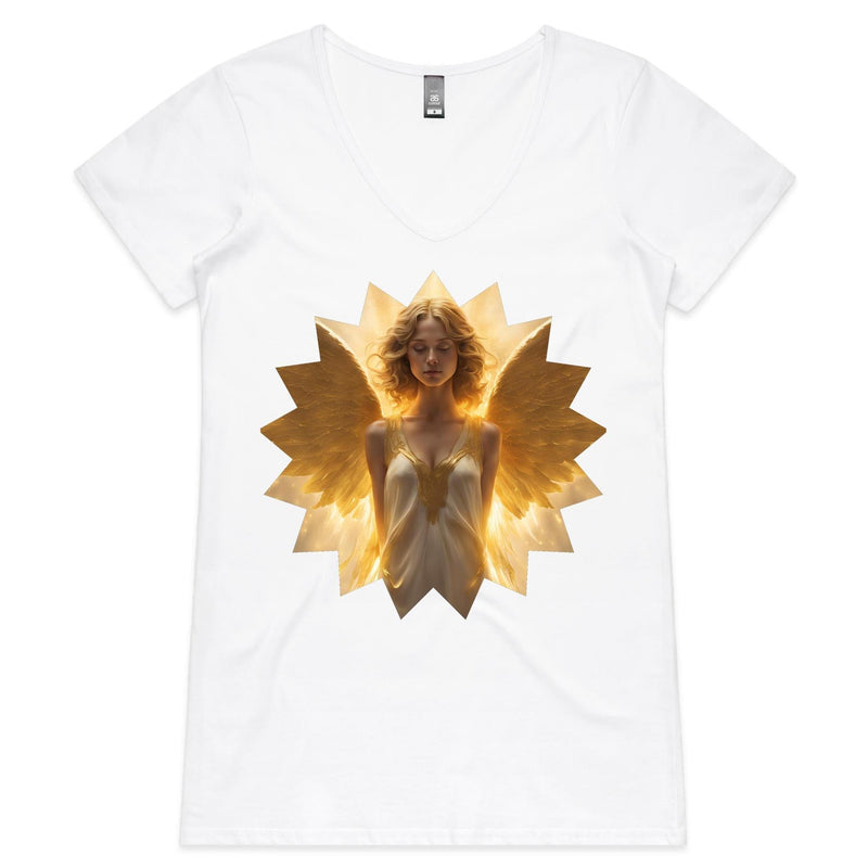 Angel AS Colour Bevel  Womens V Neck TShirt Ogo Merch