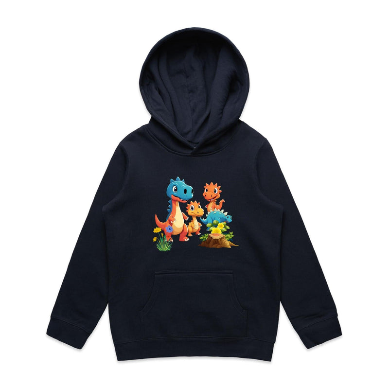 Dinosaur Babies AS Colour - Youth Supply Hood Ogo Merch