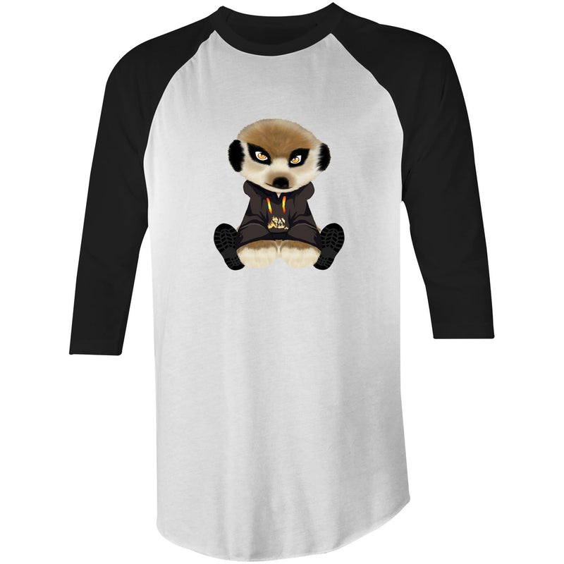 Meerkat in Hoodie AS Colour Raglan - 3/4 Sleeve T-Shirt Ogo Merch