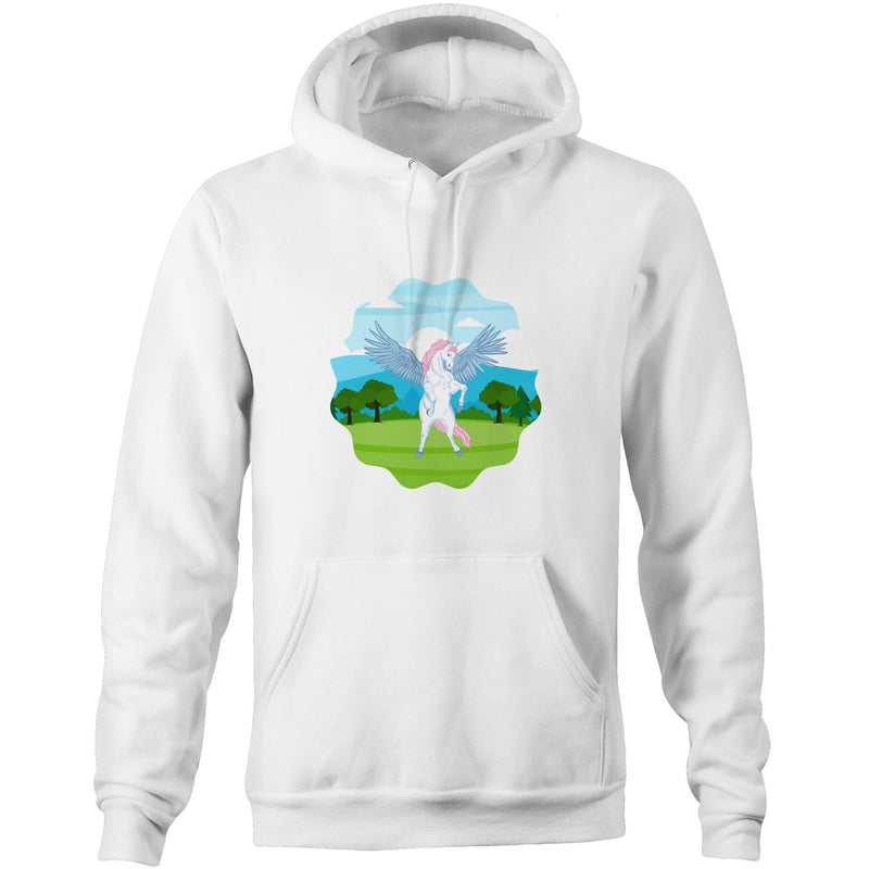 Colourful Pegasus AS Colour Stencil - Pocket Hoodie Sweatshirt Ogo Merch