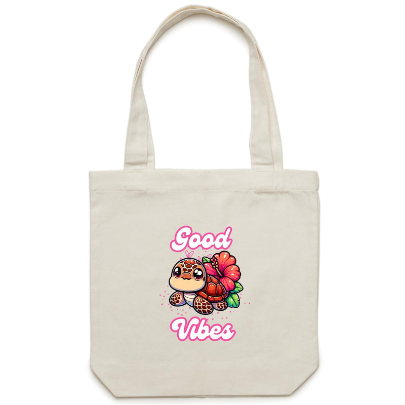 Good Vibes Turtle AS Colour - Carrie - Canvas Tote Bag Ogo Merch