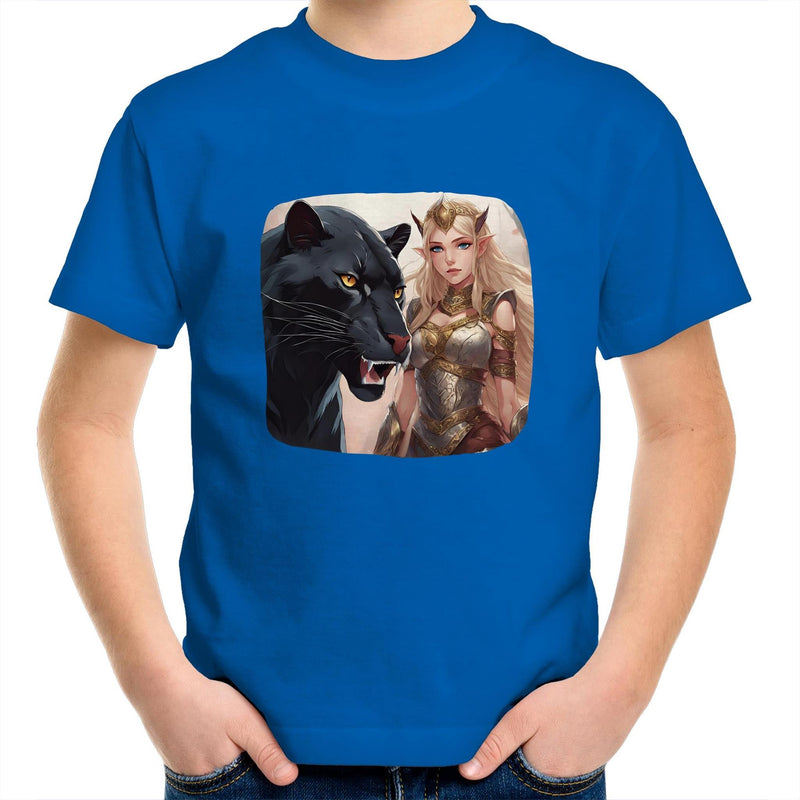 Panther and Elf AS Colour Kids Youth T-Shirt Ogo Merch
