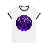 Shining Purple Dragon AS Colour Women's Ringer Tee