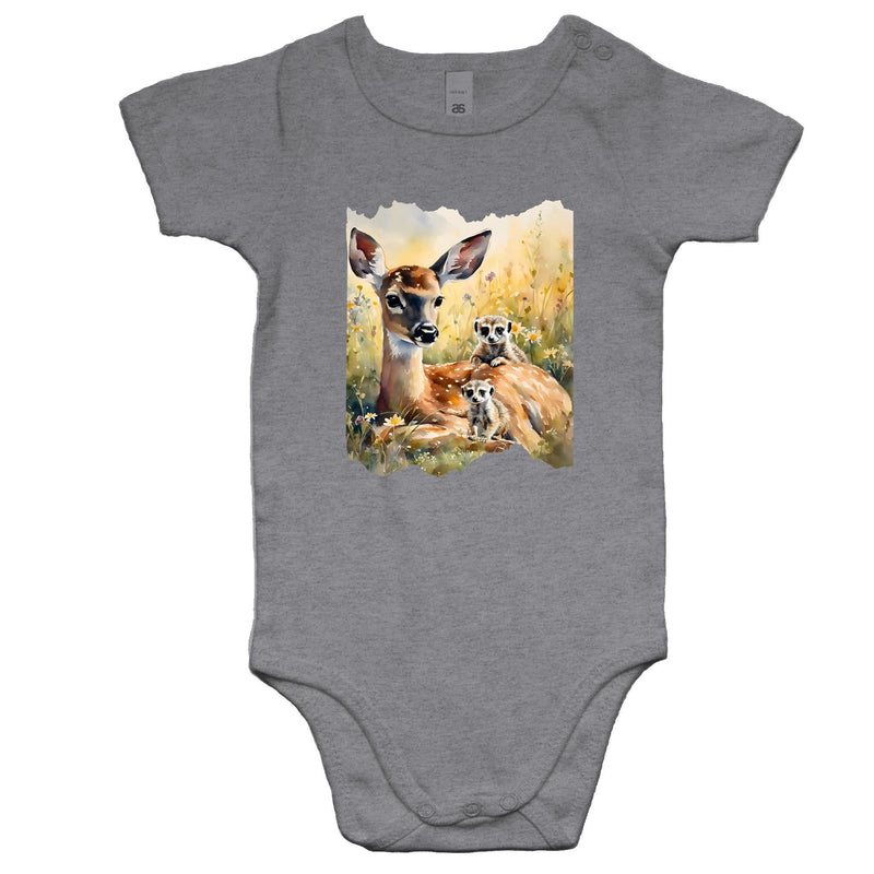 Deer and Meerkats AS Colour Mini Me - Baby Onesie Romper Ogo Merch