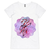 Nine Tailed Fox Womens V Neck TShirt