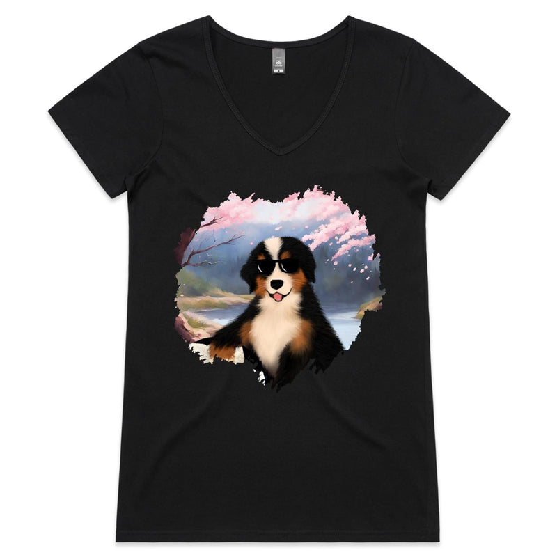 Cool Dog AS Colour Bevel Womens Vneck Tshirt Ogo Merch