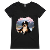 Cool Dog AS Colour Bevel Womens Vneck Tshirt