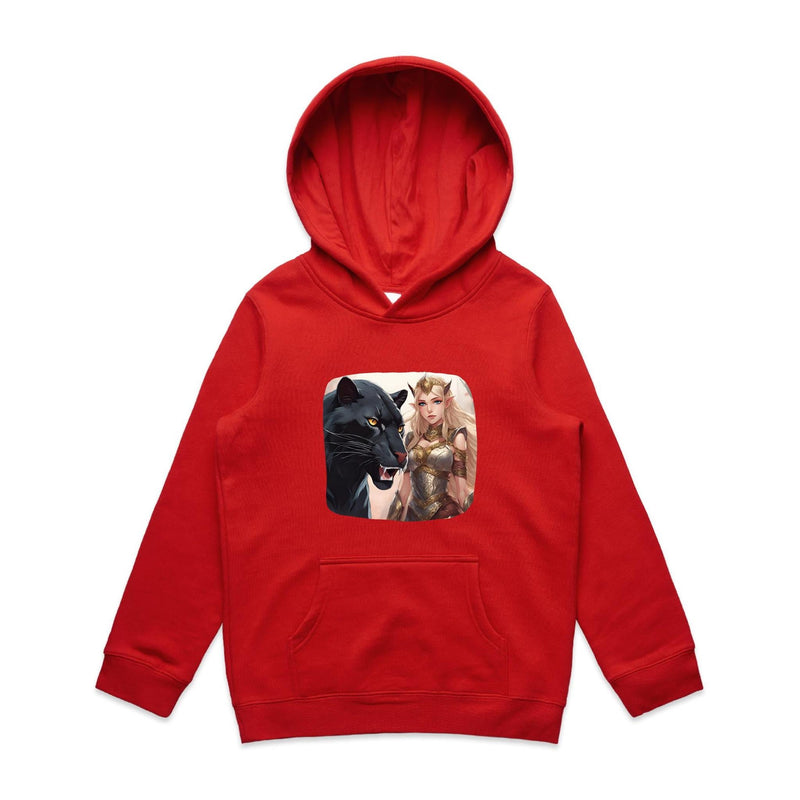 Panther and Elf AS Colour - Youth Supply Hood Ogo Merch