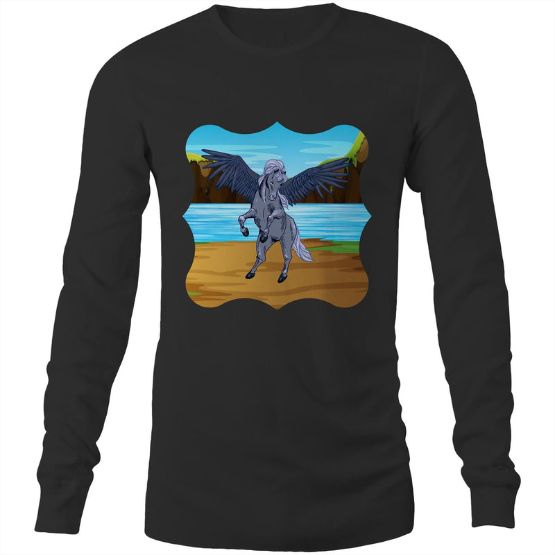 Beach Pegasus AS Colour Base - Mens Long Sleeve T-Shirt Ogo Merch