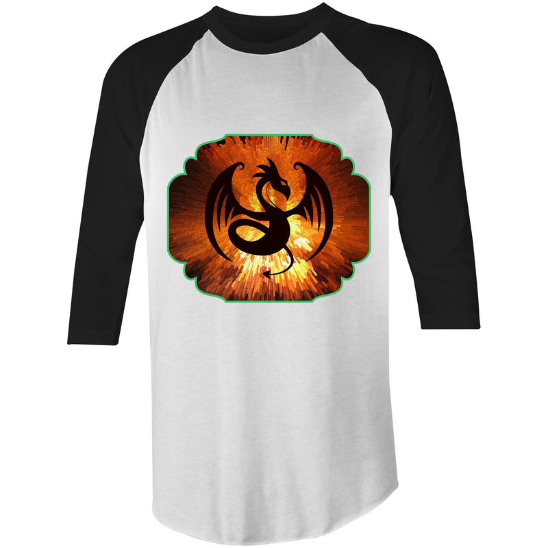 Volcanic Dragon AS Colour Raglan 3/4 Sleeve TShirt Ogo Merch