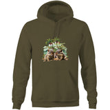 Beach Chipmunks AS Colour Stencil - Pocket Hoodie Sweatshirt