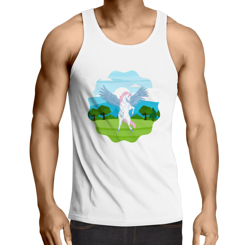 Colourful Pegasus AS Colour Lowdown - Mens Singlet Top Ogo Merch