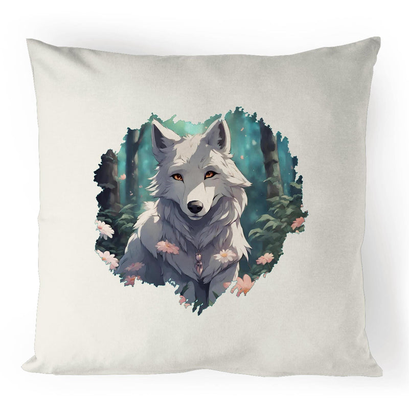 Wolf Print 100% Linen Cushion Cover Ogo Merch